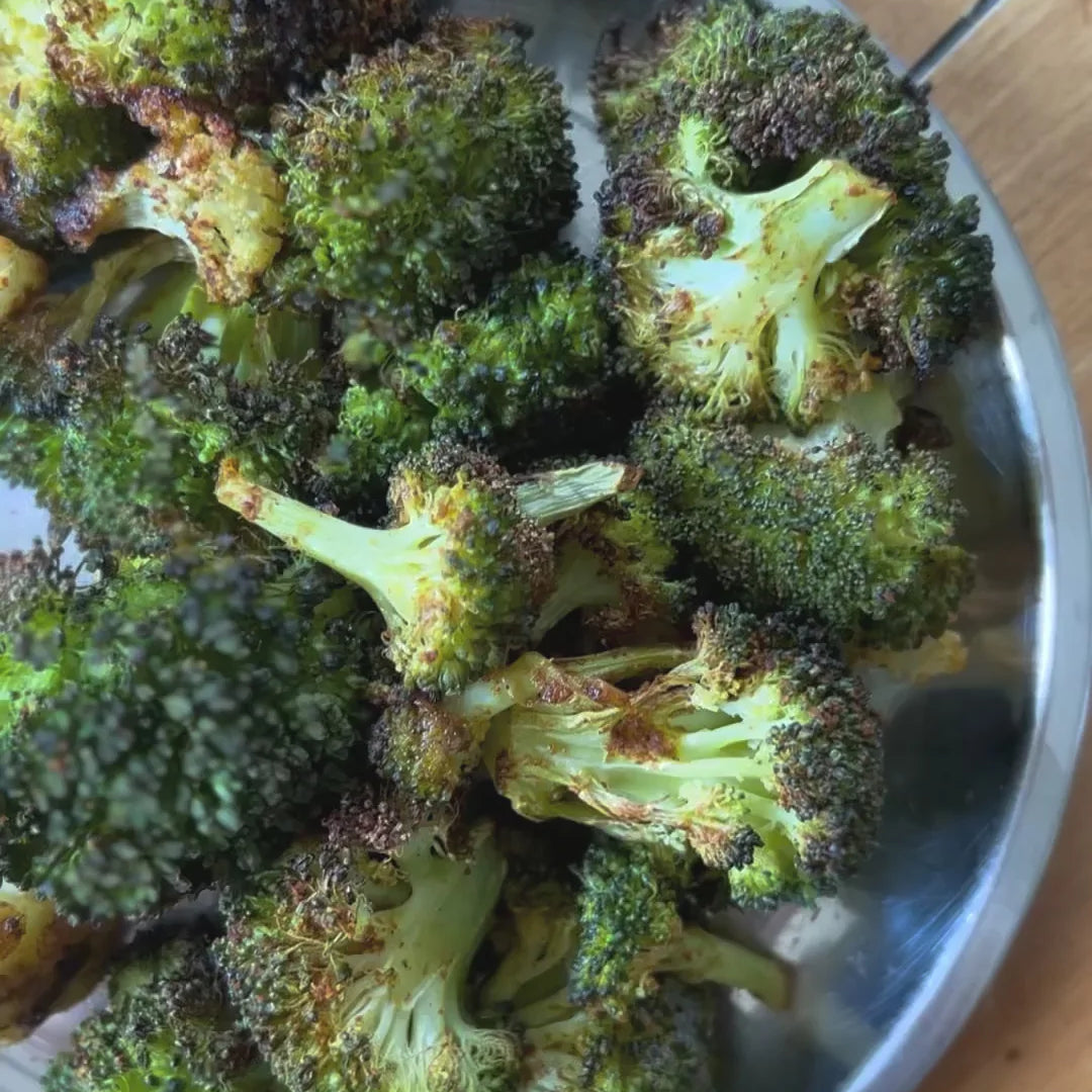 Curried Roasted Broccoli and Cauliflower